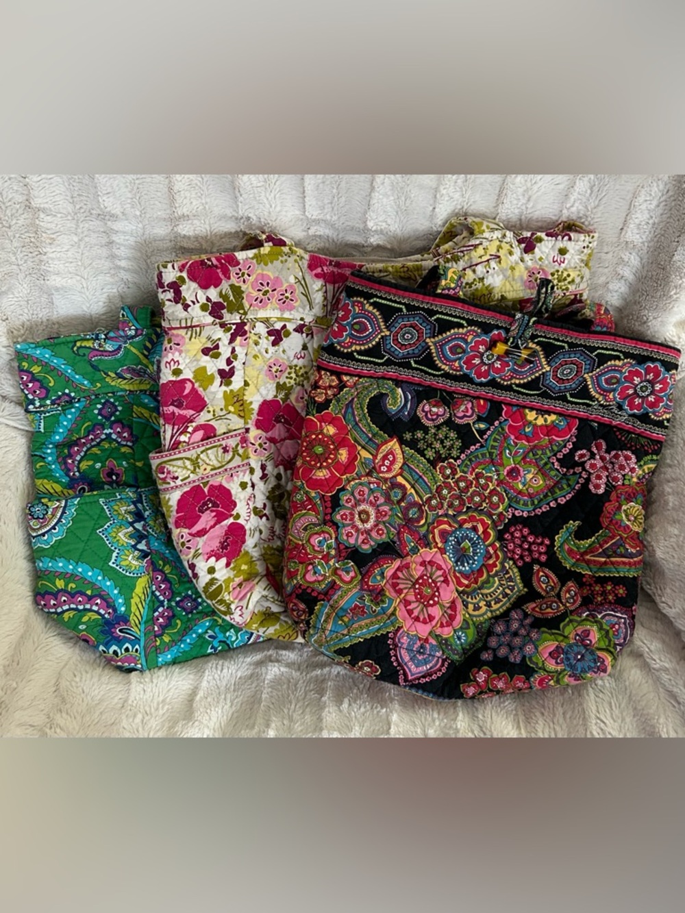 Vera Bradley Retired Bundle of 3 Totes - Go Round & Toggle Totes